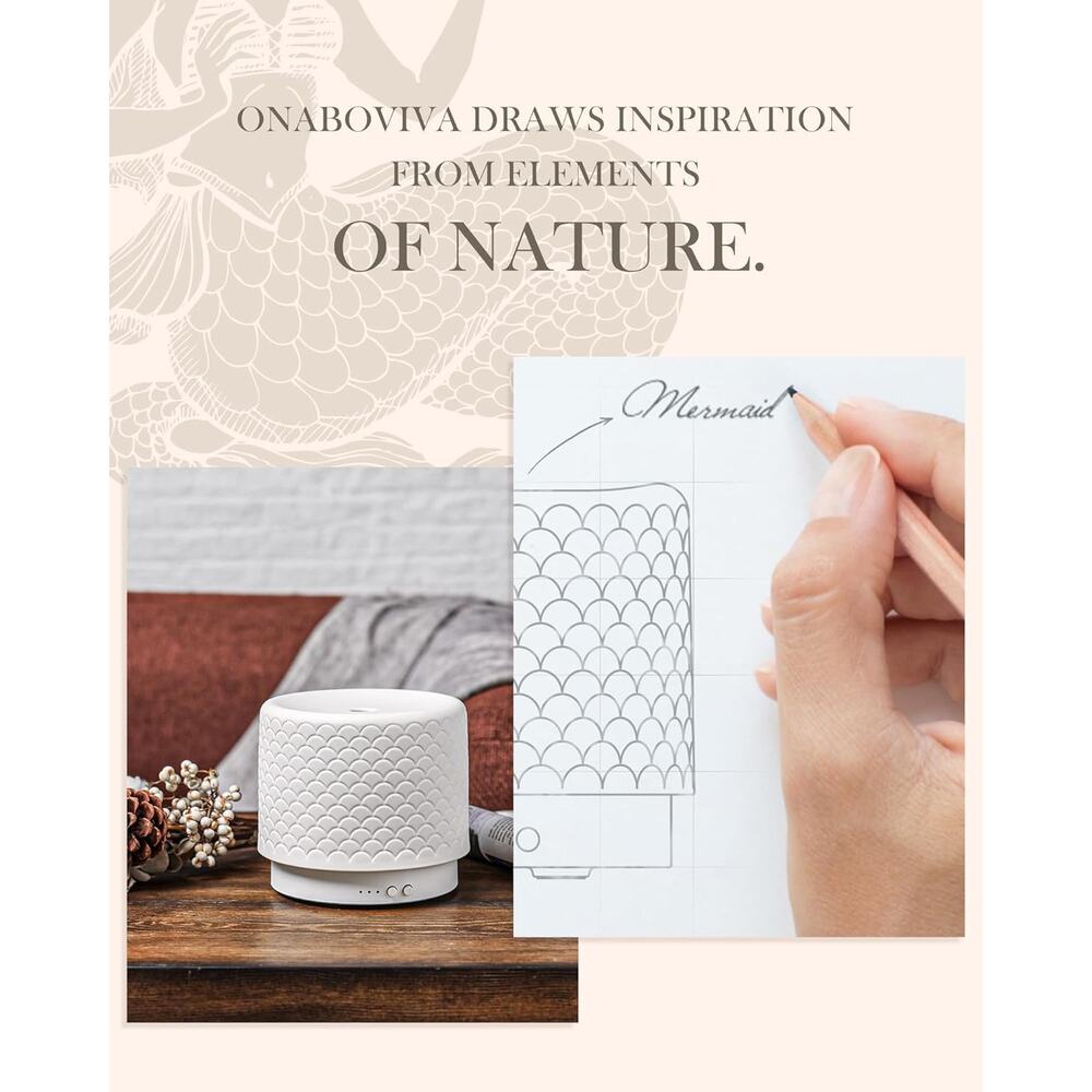 Essential Oil Diffuser -280ml Ceramic Diffuser, 2.4MHz Cool Mist Humidifier - Picture 4 of 5